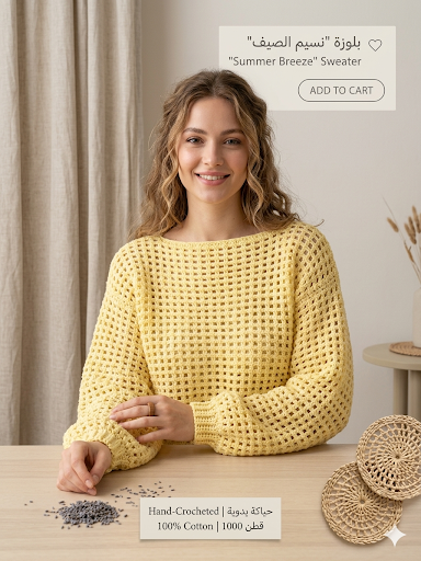 بلوزة هاند ميد كوروشيه