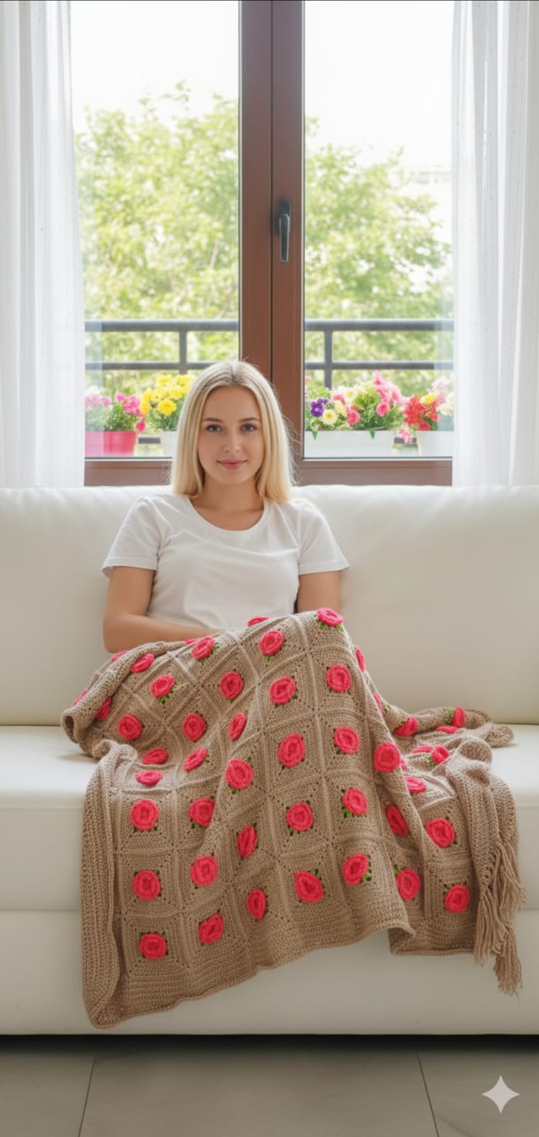 مفرش هاند ميد كورشيه